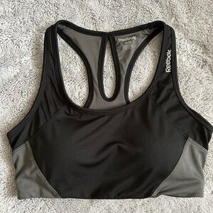Reebok Black and Gray Racerback Sports Bra